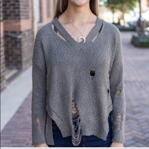 NWT Fate Distressed Sweater (M)